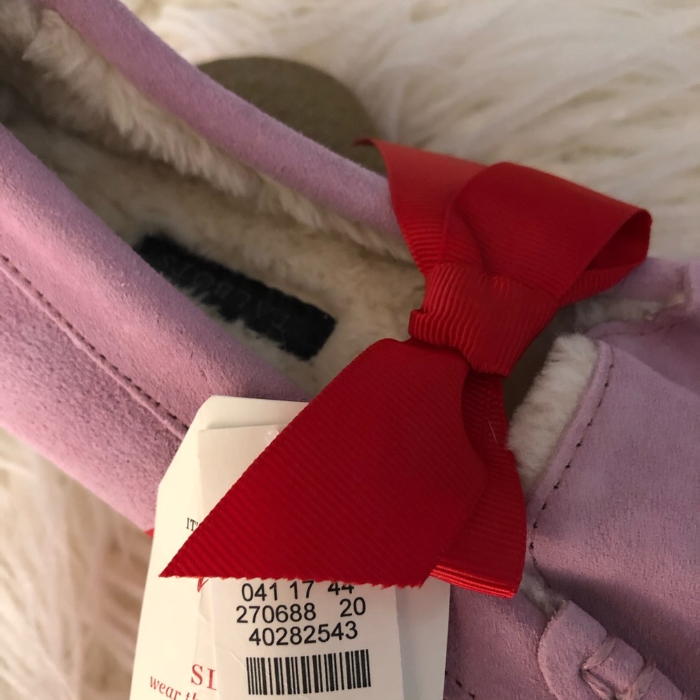 Talbots pink suede with faux fur slippers - Picture 2 of 6